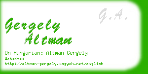 gergely altman business card